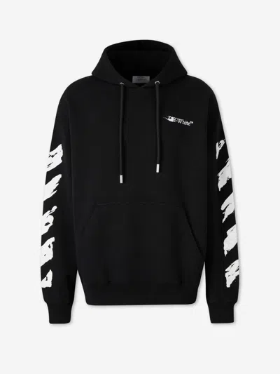 Off-white Ink Arrow Black Cotton Skate Hoodie With Loose Fit In Black