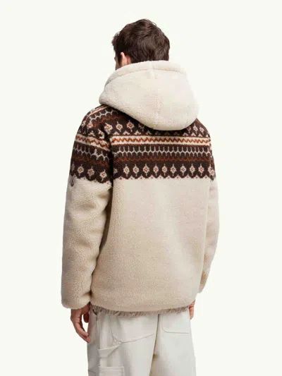 Moncler Men Jacquard Hoodie Multicolour In Neutral