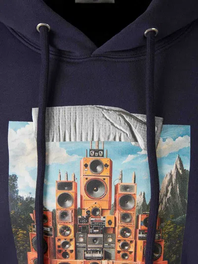 Off-white Graphic-print Hoodie In Blue
