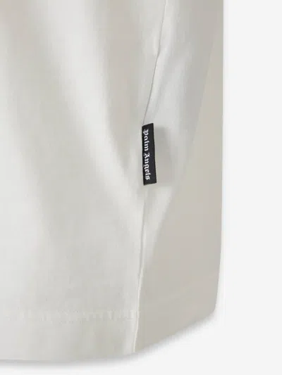 Palm Angels White Cotton T-shirt In White