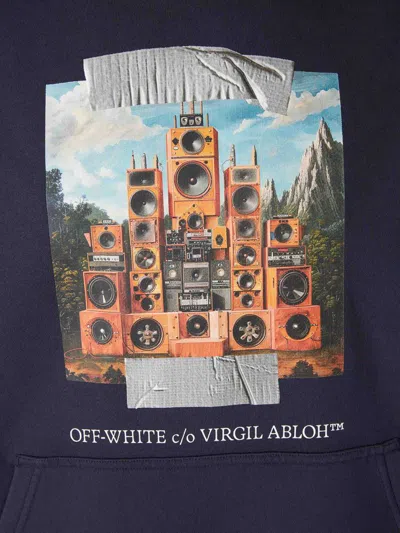 Off-white Graphic-print Hoodie In Blue