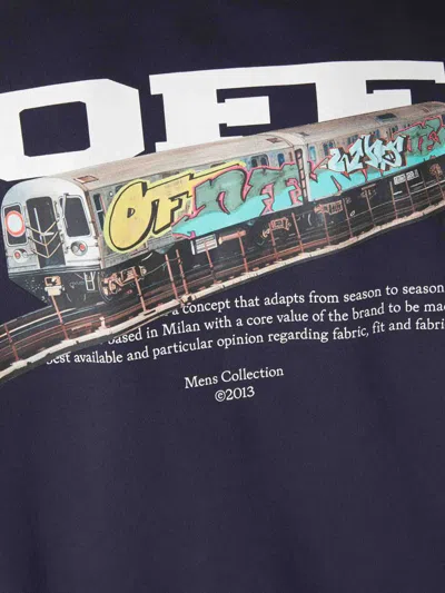 Off-white Graphic-print Hoodie In Blue