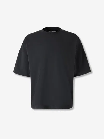 Palm Angels Logo Crew Neck T-shirt In Black