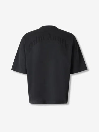 Palm Angels Logo Crew Neck T-shirt In Black