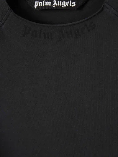 Palm Angels Logo Crew Neck T-shirt In Black