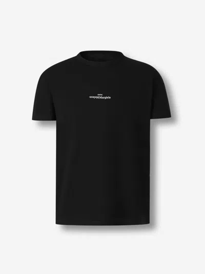Maison Margiela Distorted Logo T-shirt In Black