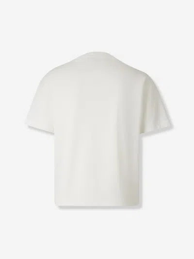 Palm Angels Crew Neck T-shirt With Spray-paint Effect Logo Detail In White