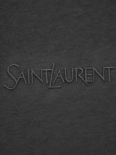 Saint Laurent White Cotton T-shirts And Polos In Black