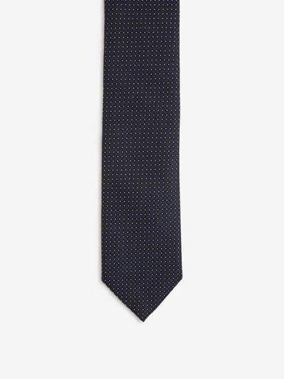 Zegna Pattern Jacquard Pointed-tip Tie In Blue