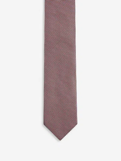 Zegna Silk Tie In Burgundy