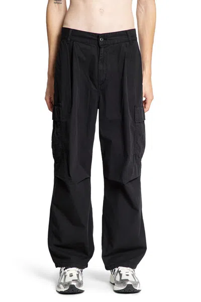 Carhartt Straight Leg Cargo Trousers With Multiple Pockets In Black
