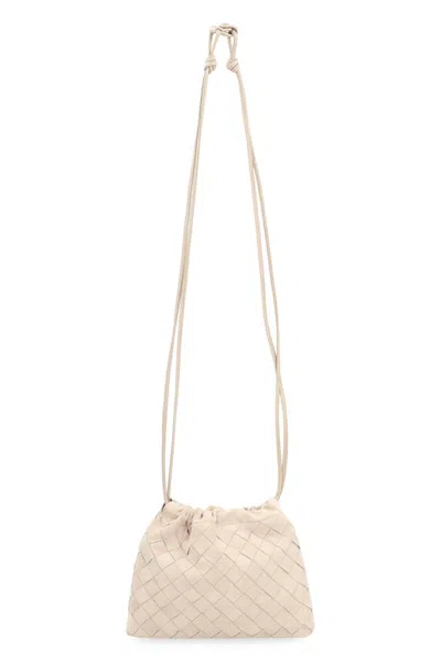 Bottega Veneta Small Dustbag Intrecciato Suede Bag In Metallic