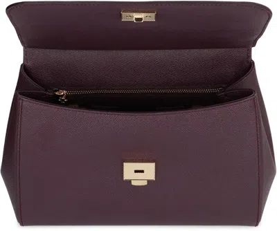 Dolce & Gabbana Sicily Big Leather Handbag In Burgundy