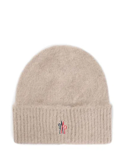 Moncler Alpaca And Wool Logo Beanie In Neutral