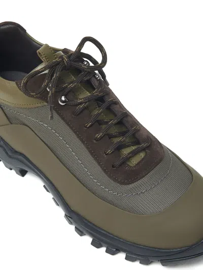 Peserico Leather Sneakers In Green