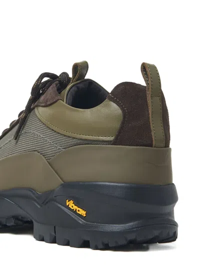 Peserico Leather Sneakers In Green