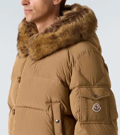 Moncler Down Luynes Puffer Jacket In Brown