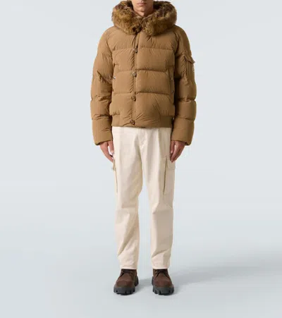Moncler Down Luynes Puffer Jacket In Brown