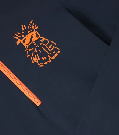 Bogner Benno Printed Half-zip Technical Top In Blue