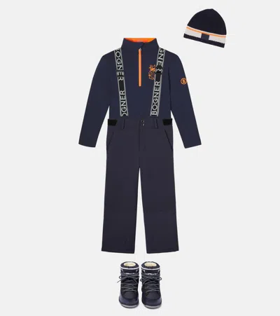 Bogner Benno Printed Half-zip Technical Top In Blue