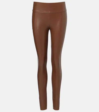 Wolford Faux Leather Edie Forming Leggings In Brown