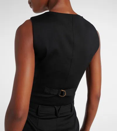 Veronica Beard Morris Wool Blend Vest In Black