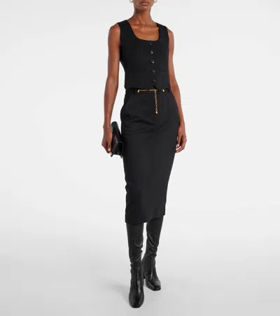 Veronica Beard Morris Wool Blend Vest In Black