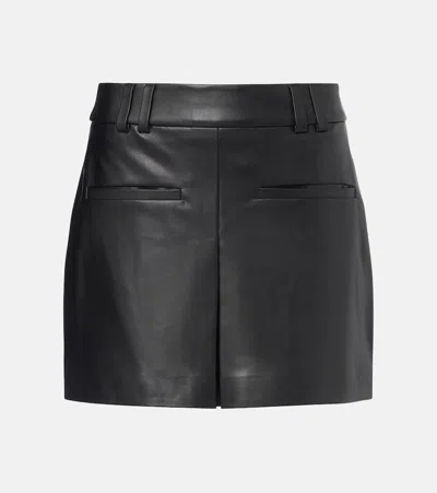 Veronica Beard Pavaline Vegan Leather Mini Skirt In Black