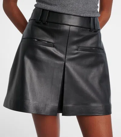 Veronica Beard Pavaline Vegan Leather Mini Skirt In Black
