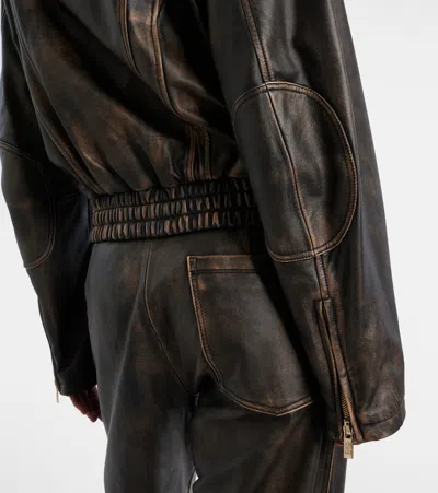 Jacques Wei Leather Jacket In Brown