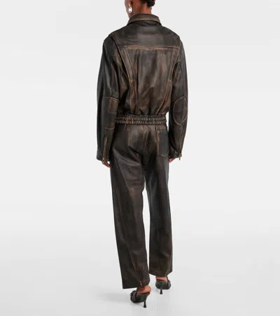 Jacques Wei Leather Jacket In Brown