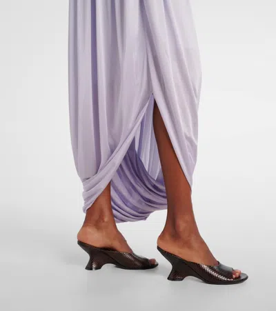 Jacques Wei Leopard-print Draped Maxi Dress In Multi