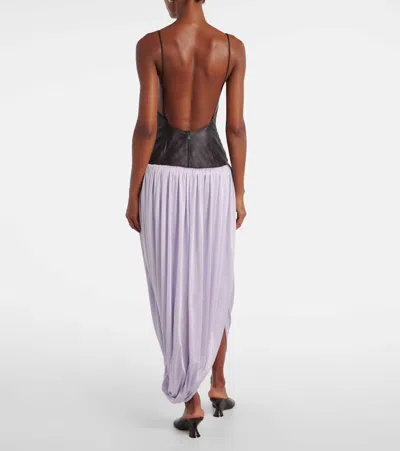 Jacques Wei Leopard-print Draped Maxi Dress In Multi