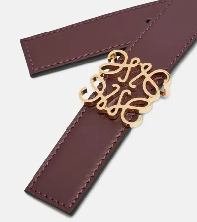 Loewe Anagram Leather Belt In Brown