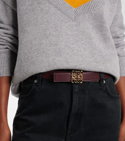 Loewe Anagram Leather Belt In Brown