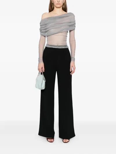 Christopher Esber Veiled Silk Top In Gray