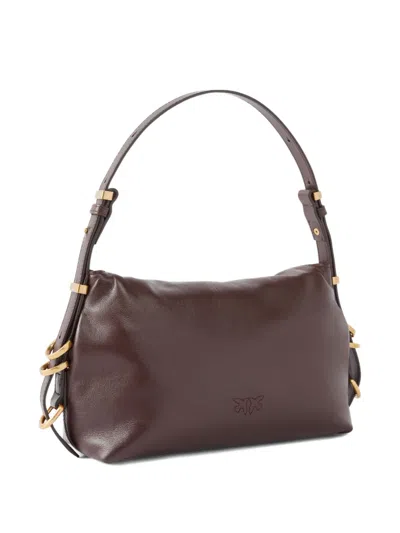 Pinko Petit Sac Porté Épaule Saddle Bag Baguette En Cuir In Burgundy