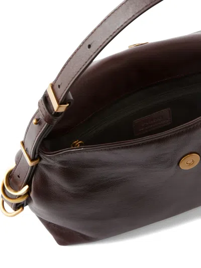 Pinko Petit Sac Porté Épaule Saddle Bag Baguette En Cuir In Burgundy