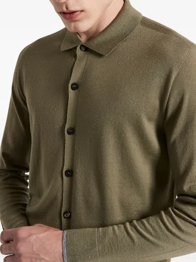 Peserico Collared Button Front Wool Sweater In Multi