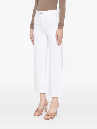 Frame The Pencil Crop High Waist Ankle Slim Straight Leg Jeans In White