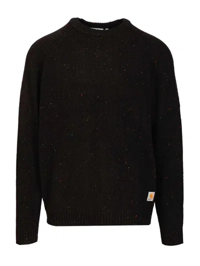 Carhartt Crew Neck Sweater With Logo Patch In Animal Print