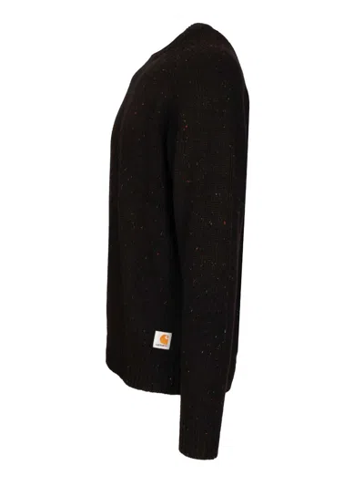 Carhartt Crew Neck Sweater With Logo Patch In Animal Print