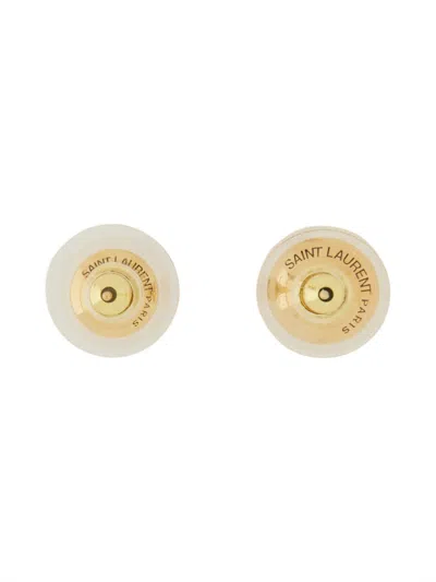 Saint Laurent Asymmetrical Earrings "cassandras" In Gold