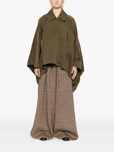 Uma Wang Oversized Asymmetrical Double Breasted Jacket In Animal Print