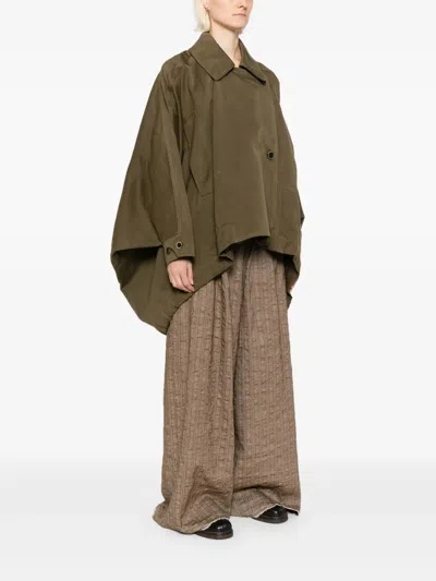 Uma Wang Oversized Asymmetrical Double Breasted Jacket In Animal Print