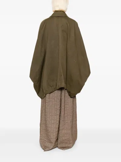 Uma Wang Oversized Asymmetrical Double Breasted Jacket In Animal Print