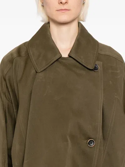 Uma Wang Oversized Asymmetrical Double Breasted Jacket In Animal Print