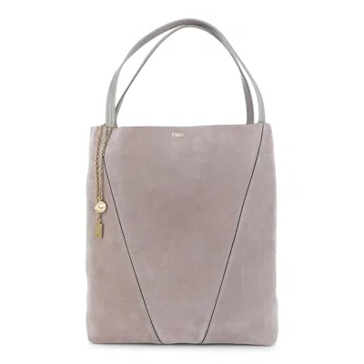 Chloé Chlo Light Grey Leather Spin Totes