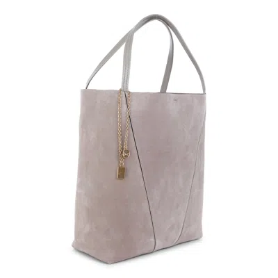 Chloé Chlo Light Grey Leather Spin Totes