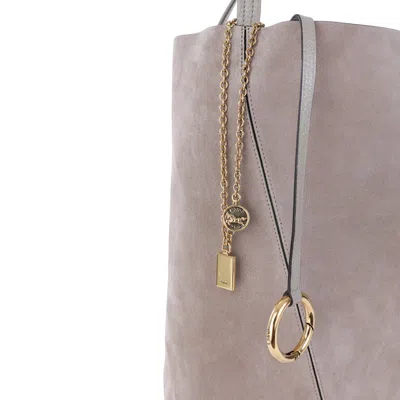 Chloé Chlo Light Grey Leather Spin Totes